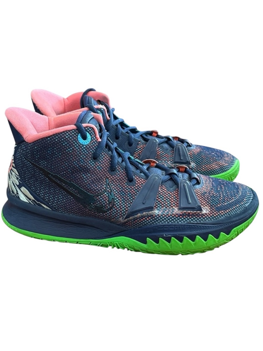Nike Kyrie 7 Basketball Shoes Sz 8 Blue Green Zoom Air Sneakers Mens Guard Shoes - Picture 5 of 16